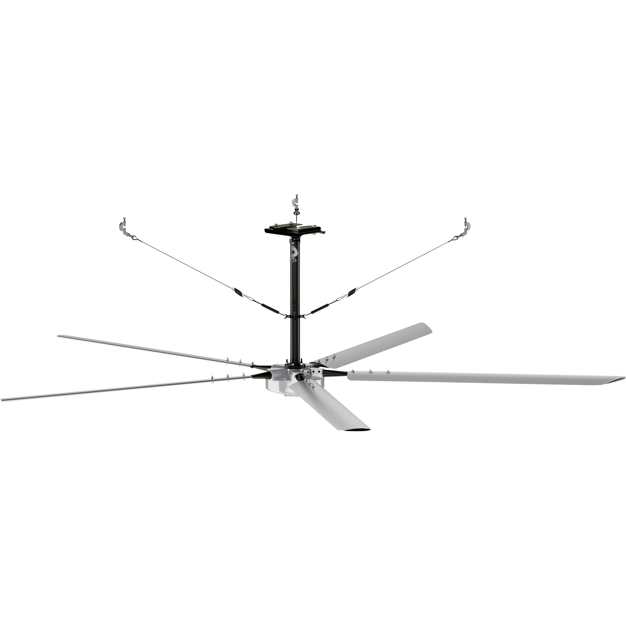 Hunter Industrial Titan HVLS Ceiling Fan, 14ft., 220 Volts, Single-Phase, Silver, Model# 74136